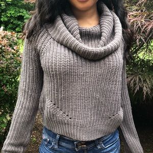 Brown cowl sweater